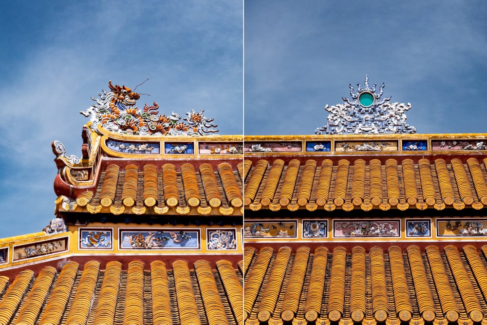 Luong Khiem Palace is not overly elaborate in design, yet it impresses with its double-layered roof, dragon motifs and intricate decoration